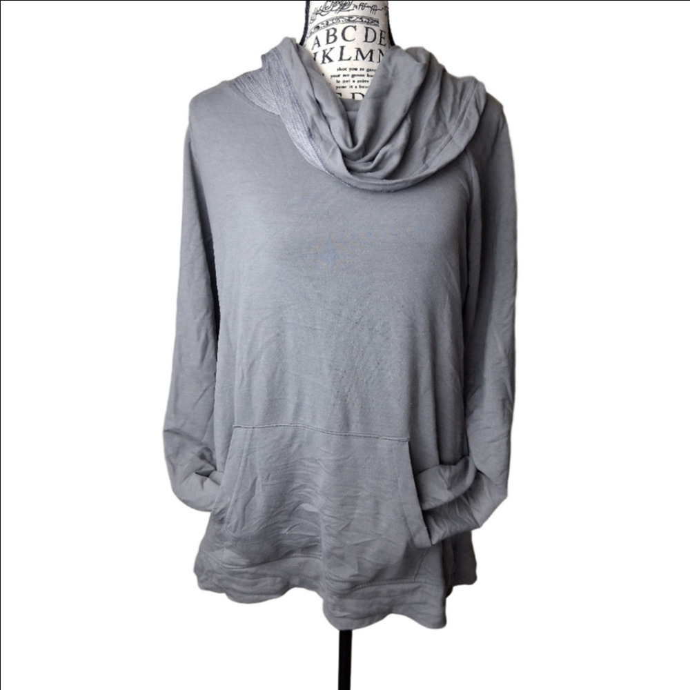 Bcg Gray Large Cowl Neck Sweater